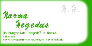 norma hegedus business card